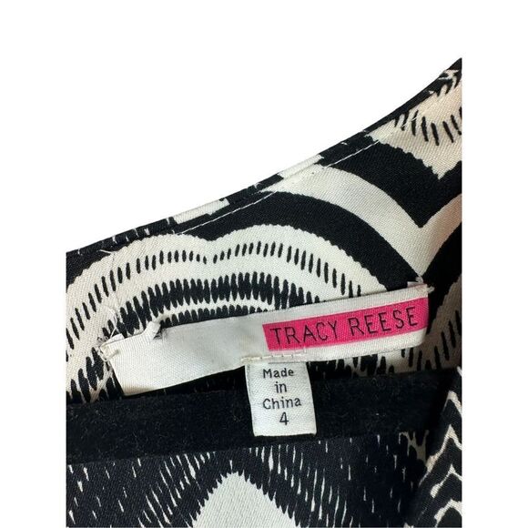 Tracy Reese Fit and Flare Black and White Dress with pockets - Picture 2 of 6